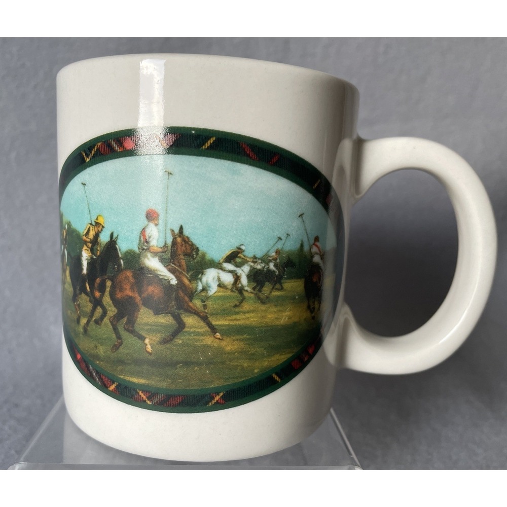 Vintage Ralph Lauren collectible White Coffee or Tea Mug with Polo Player